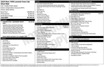 2024 RAM 1500 Laramie Crew Cab 4x4 5'7" Box