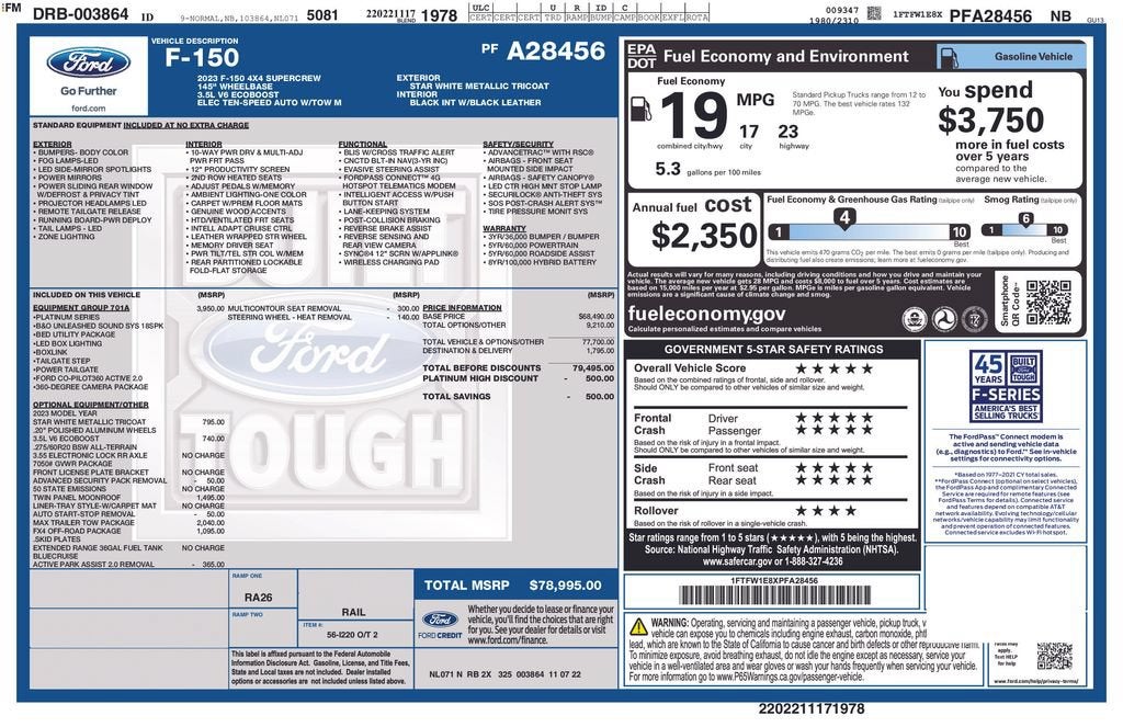 2023 Ford F-150 Platinum