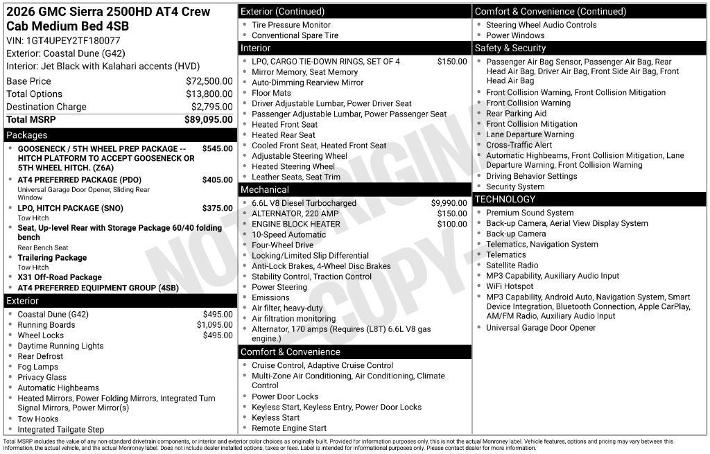 2026 GMC Sierra 2500 HD AT4