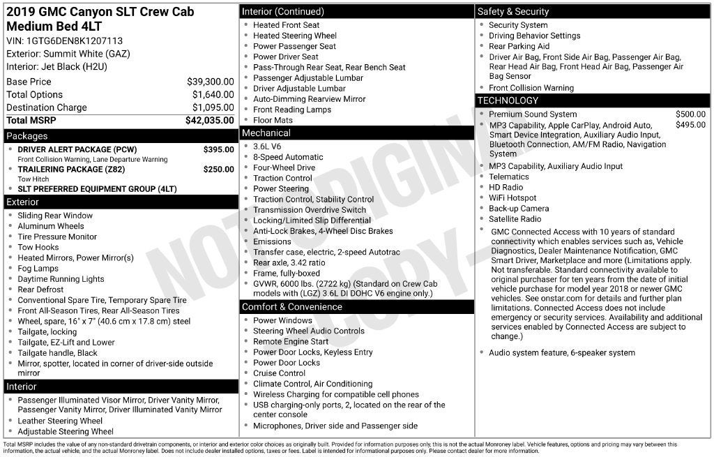 2019 GMC Canyon 4WD SLT