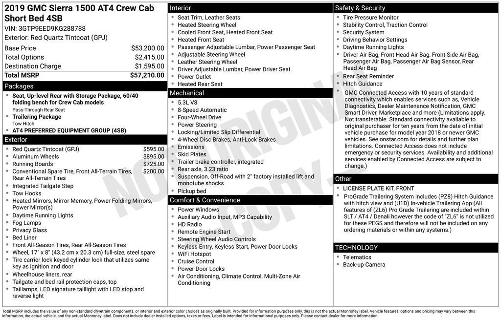 2019 GMC Sierra 1500 AT4