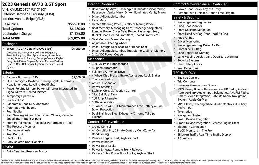 2023 Genesis GV70 3.5T AWD Sport