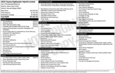 2023 Toyota Highlander Hybrid Limited