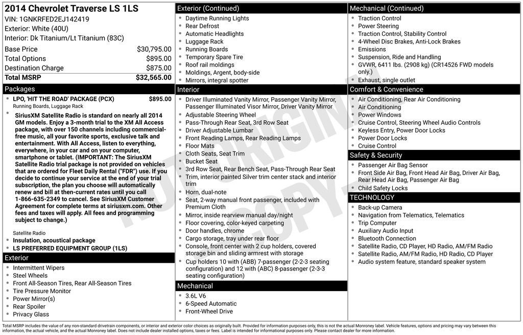 2014 Chevrolet Traverse LS
