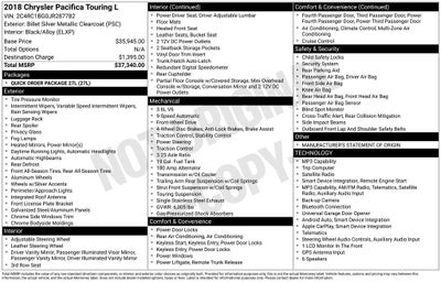 2018 Chrysler Pacifica Touring L