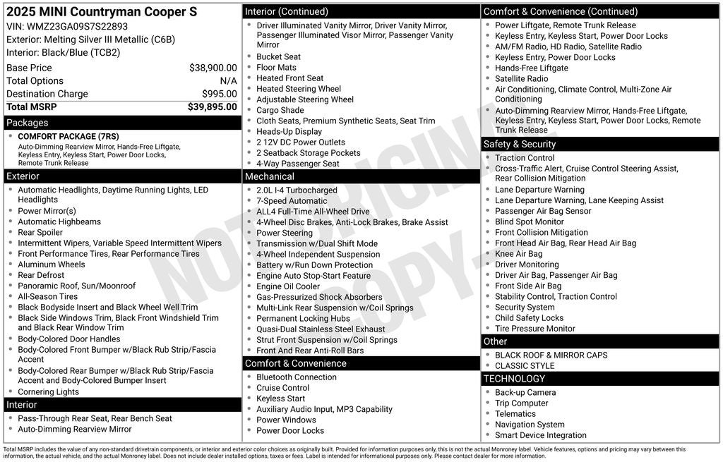 2025 MINI Cooper S Countryman Base
