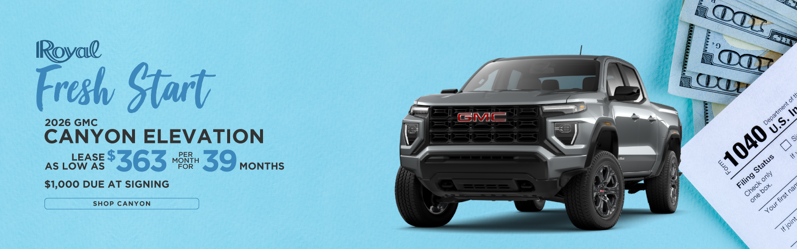 2026 GMC Canyon Elevation | $363/month for 39 months | $1,000 due at signing!