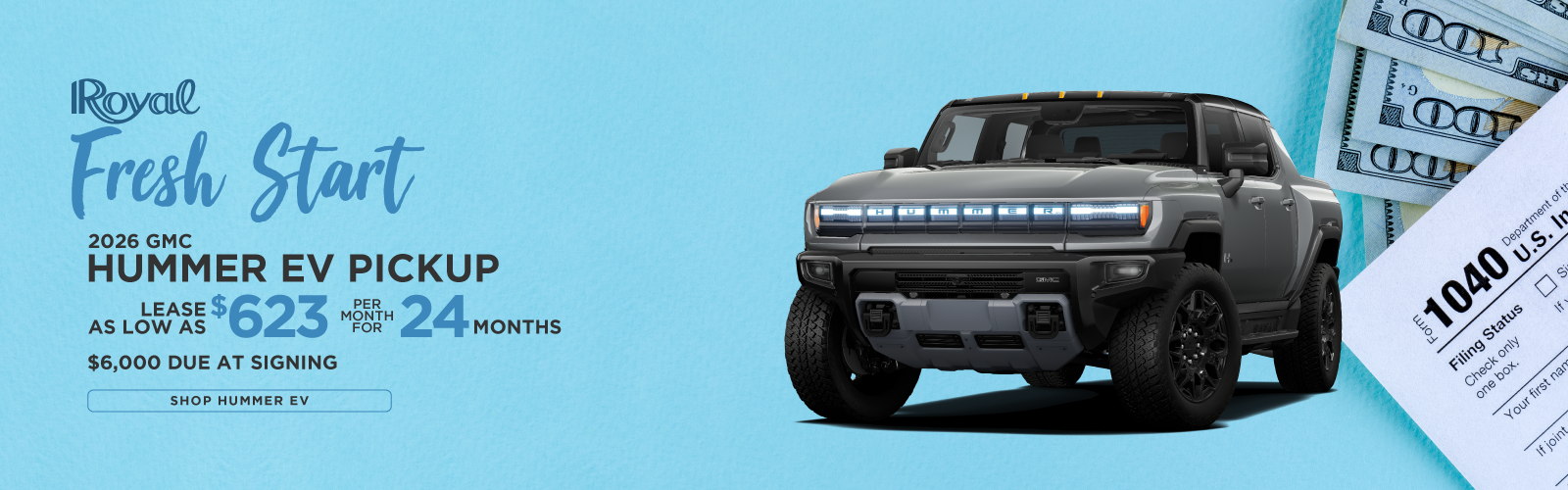 2026 GMC Hummer EV Pickup | $760/mo for 36 Months | $6,000 Due at Signing