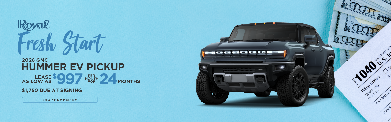 2026 GMC Hummer EV Pickup | $977/mo for 24 Months | $1,750 Due at Signing