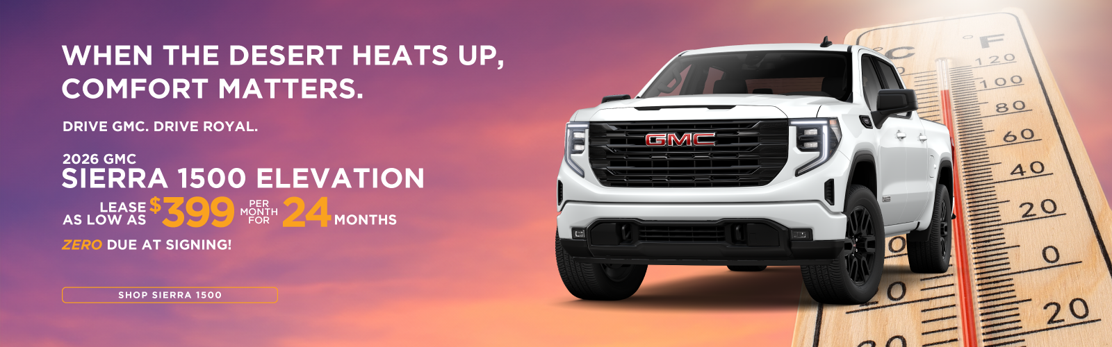 2026 GMC Sierra 1500 Elevation | $399/month for 24 months | $0 due at signing | 10,000 miles per year