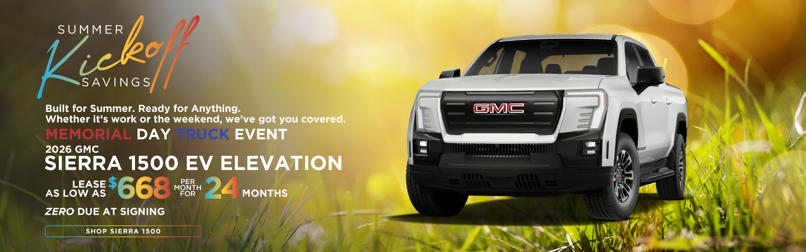 2026 GMC Sierra EV Elevation Standard Range | $668/month for 24 months | $0 due at signing!
